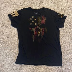 Grunt Style T-Shirt- American Flag skull